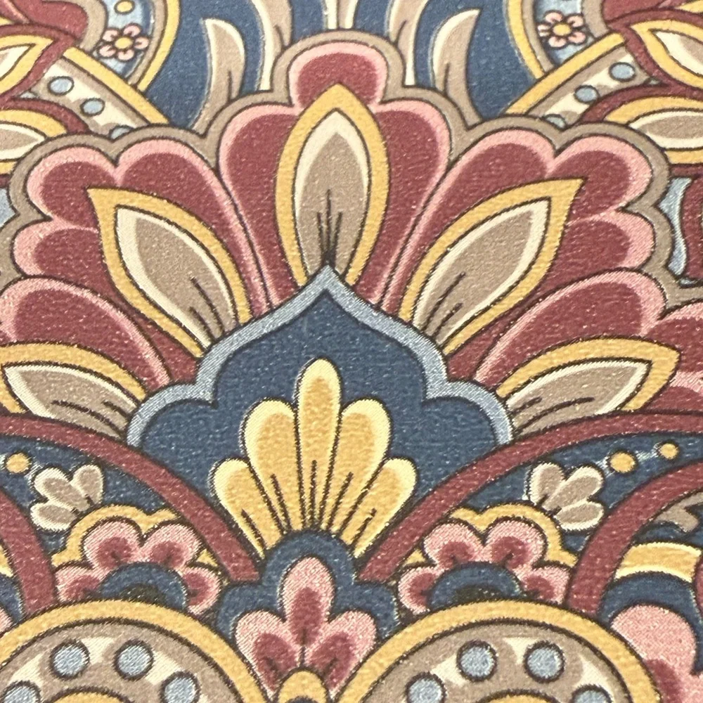 Vintage Wallpaper D.W. Wallcovering Abstract Floral Design 4 Rolls Prepasted
